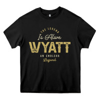 Black The Legend Wyatt Funny Personalized Name Heavy Core Tee - linhVisuals