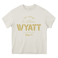 Cream The Legend Wyatt Funny Personalized Name Heavy Core Tee - linhVisuals