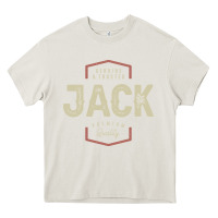 Cream Genuine Jack Funny Personalized Name Heavy Core Tee - linhVisuals