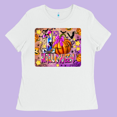 1st Halloween Ladies Tee Designed By Cowhidedigitalart