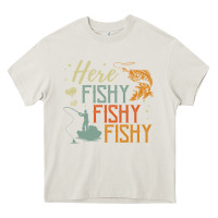 Cream here fishy fishy fishy fishing lovers gifts Heavy Core Tee - linhVisuals