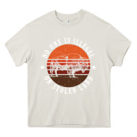 Cream no one is illegal on stolen land 4th of july bison Heavy Core Tee - linhVisuals