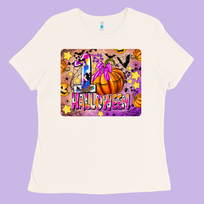 1st Halloween Ladies Tee Designed By Cowhidedigitalart