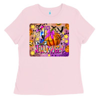 Bubblegum Pink 1st Halloween Ladies Tee - CowhideDigitalArt