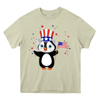 Mossy penguin american 4th of july penguin american flag Heavy Core Tee - linhVisuals