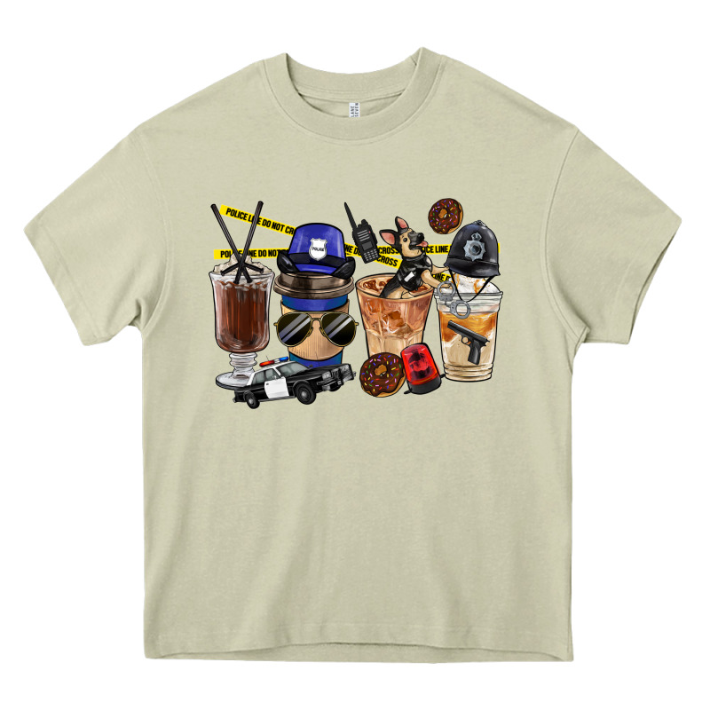 Police Coffee Cups Heavy Core Tee by FaDigitalArtStudio | Teevron