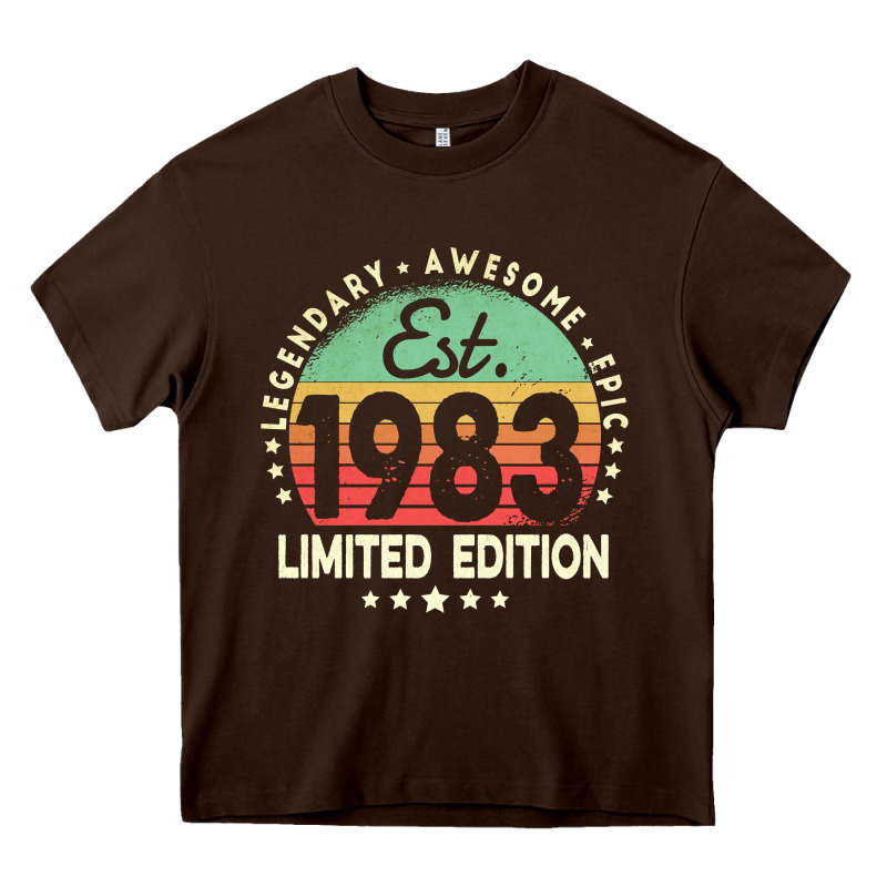 Est. 1983 Vintage 1983 Limited Edition 39th Birthday Retro Pullover Ho Heavy Core Tee by linhVisuals | Teevron