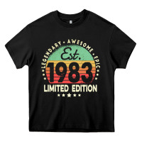 Black est. 1983 vintage 1983 limited edition 39th birthday retro pullover ho Heavy Core Tee - linhVisuals