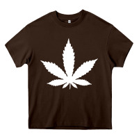 Chocolate Brown weed leaf in a pocket marijuana cannabis Heavy Core Tee - linhVisuals