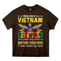 Chocolate Brown proud vietnam veteran son gifts raised by my hero veteran day Heavy Core Tee - linhVisuals