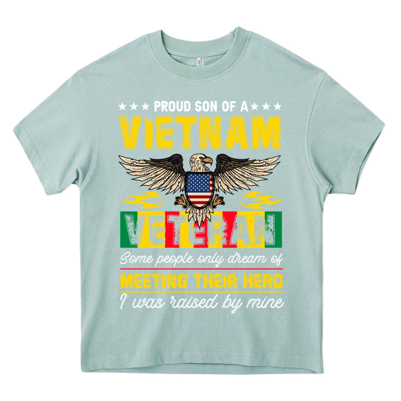Proud Vietnam Veteran Son Gifts Raised By My Hero Veteran Day Heavy Core Tee by linhVisuals | Teevron