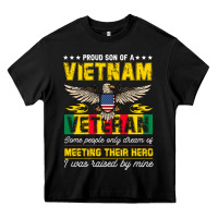 Black proud vietnam veteran son gifts raised by my hero veteran day Heavy Core Tee - linhVisuals