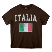 Chocolate Brown vintage italia italian flag italy italiano Heavy Core Tee - linhVisuals
