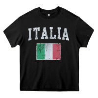 Black vintage italia italian flag italy italiano Heavy Core Tee - linhVisuals