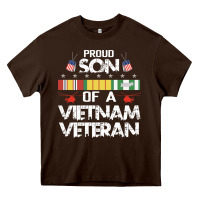 Chocolate Brown proud son of a vietnam veteran father's day Heavy Core Tee - linhVisuals
