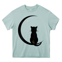Arona womens double moon cat Heavy Core Tee - linhVisuals