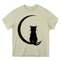 Womens Double Moon Cat Heavy Core Tee | Teevron
