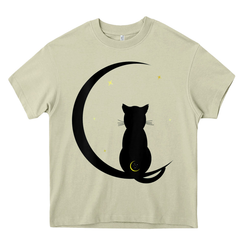 Womens Double Moon Cat Heavy Core Tee by linhVisuals | Teevron
