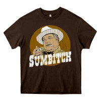 Chocolate Brown sumbitch distressed Heavy Core Tee - linhVisuals