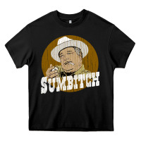 Black sumbitch distressed Heavy Core Tee - linhVisuals