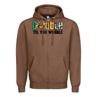 Chestnut gobble til you wobble thanksgiving turkey Zipper Hoodie - Jasminsmagicworld