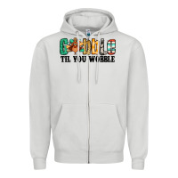 Dove Grey gobble til you wobble thanksgiving turkey Zipper Hoodie - Jasminsmagicworld