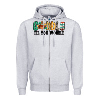 Heather Grey gobble til you wobble thanksgiving turkey Zipper Hoodie - Jasminsmagicworld