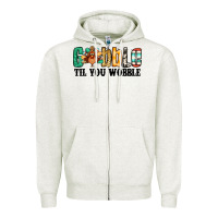 Oatmeal Heather gobble til you wobble thanksgiving turkey Zipper Hoodie - Jasminsmagicworld