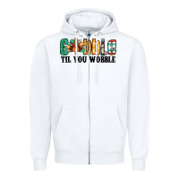 White gobble til you wobble thanksgiving turkey Zipper Hoodie - Jasminsmagicworld