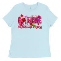 Baby Blue Be Mine Valentines Day Ladies Tee - CowhideDigitalArt