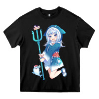 Black Gawr Gura Heavy Core Tee - linhVisuals