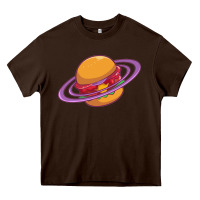 Chocolate Brown Burger  Saturn Heavy Core Tee - linhVisuals