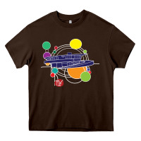 Chocolate Brown retro graphic design   frank lloyd wright Heavy Core Tee - linhVisuals