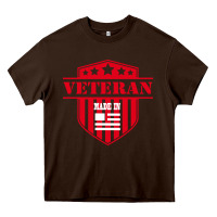 Chocolate Brown veteran made in usa   military Heavy Core Tee - linhVisuals
