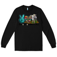 Black Peace Love Southdown Sheep Long Sleeve Tee - LillyAllenDesigns