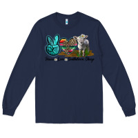 Navy Peace Love Southdown Sheep Long Sleeve Tee - LillyAllenDesigns