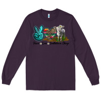 Plum Peace Love Southdown Sheep Long Sleeve Tee - LillyAllenDesigns