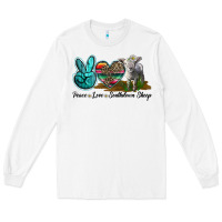White Peace Love Southdown Sheep Long Sleeve Tee - LillyAllenDesigns