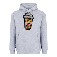Heather Grey leopard glitter coffee cup Heavyweight Hoodie - Jasminsmagicworld