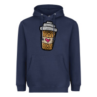 Navy leopard glitter coffee cup Heavyweight Hoodie - Jasminsmagicworld