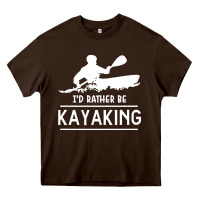 Chocolate Brown kayaking t  shirt i' d rather be at the lake kayaking t  shirt Heavy Core Tee - linhVisuals