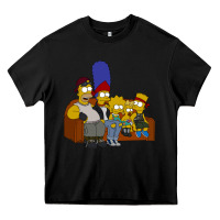 Black simpson family Heavy Core Tee - linhVisuals