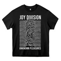 Black JOY DIVISION - UNKNOWN PLEASURES Heavy Core Tee - linhVisuals