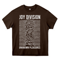 Chocolate Brown JOY DIVISION - UNKNOWN PLEASURES Heavy Core Tee - linhVisuals
