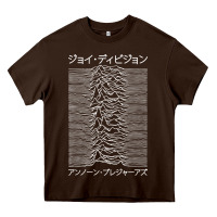 Chocolate Brown JOY DIVISION - UNKNOWN PLEASURES - JAPANESE Heavy Core Tee - linhVisuals