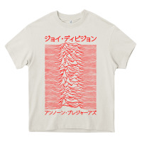 Cream JOY DIVISION - UNKNOWN PLEASURES - JAPANESE Heavy Core Tee - linhVisuals
