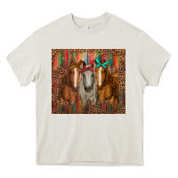 Cream western horses with bandanas Heavy Core Tee - RanaPortraitStore