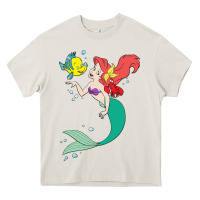 Cream ariel mermaid Heavy Core Tee - linhVisuals