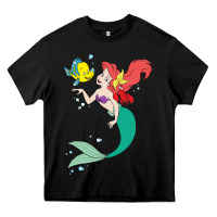 Black ariel mermaid Heavy Core Tee - linhVisuals