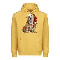 Antique Gold Christmas english bulldog Premium Hoodie - BarkalooDesign